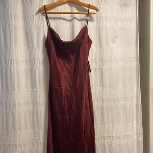 Express brand, satin cowl neck midi dress, size SMALL